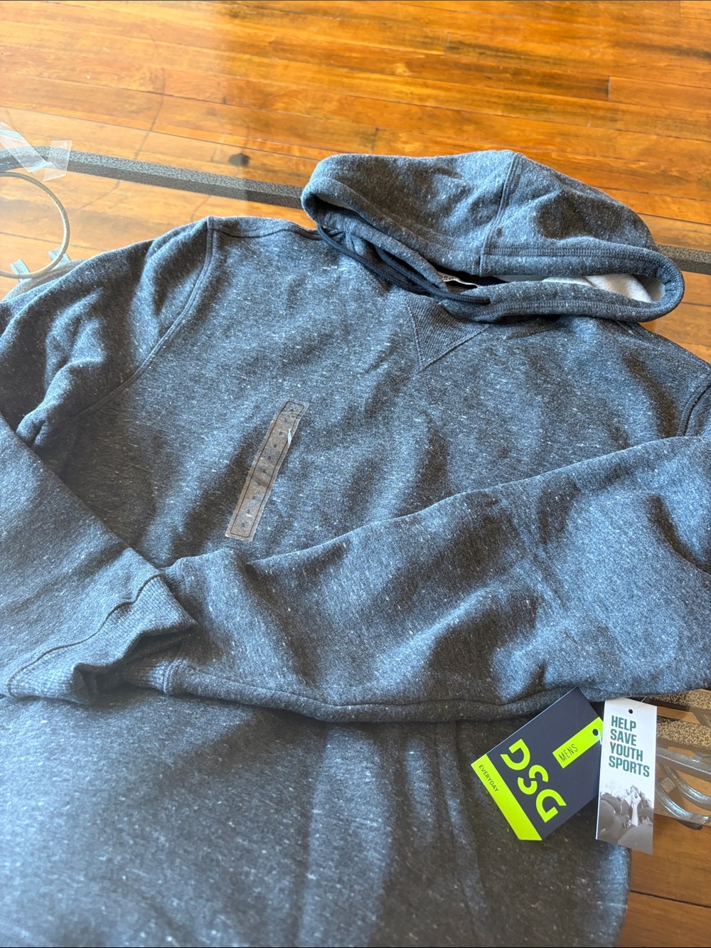 DSG Men’s Dark Gray Hooded Pullover Sweatshirt